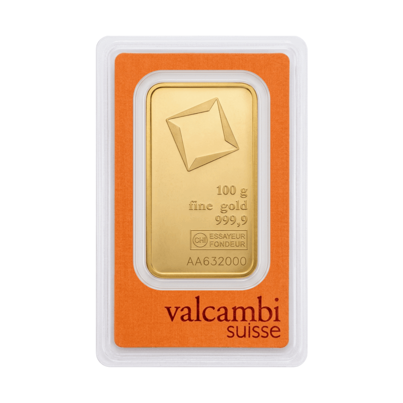 100 Gram Valcambi Swiss Gold Bar