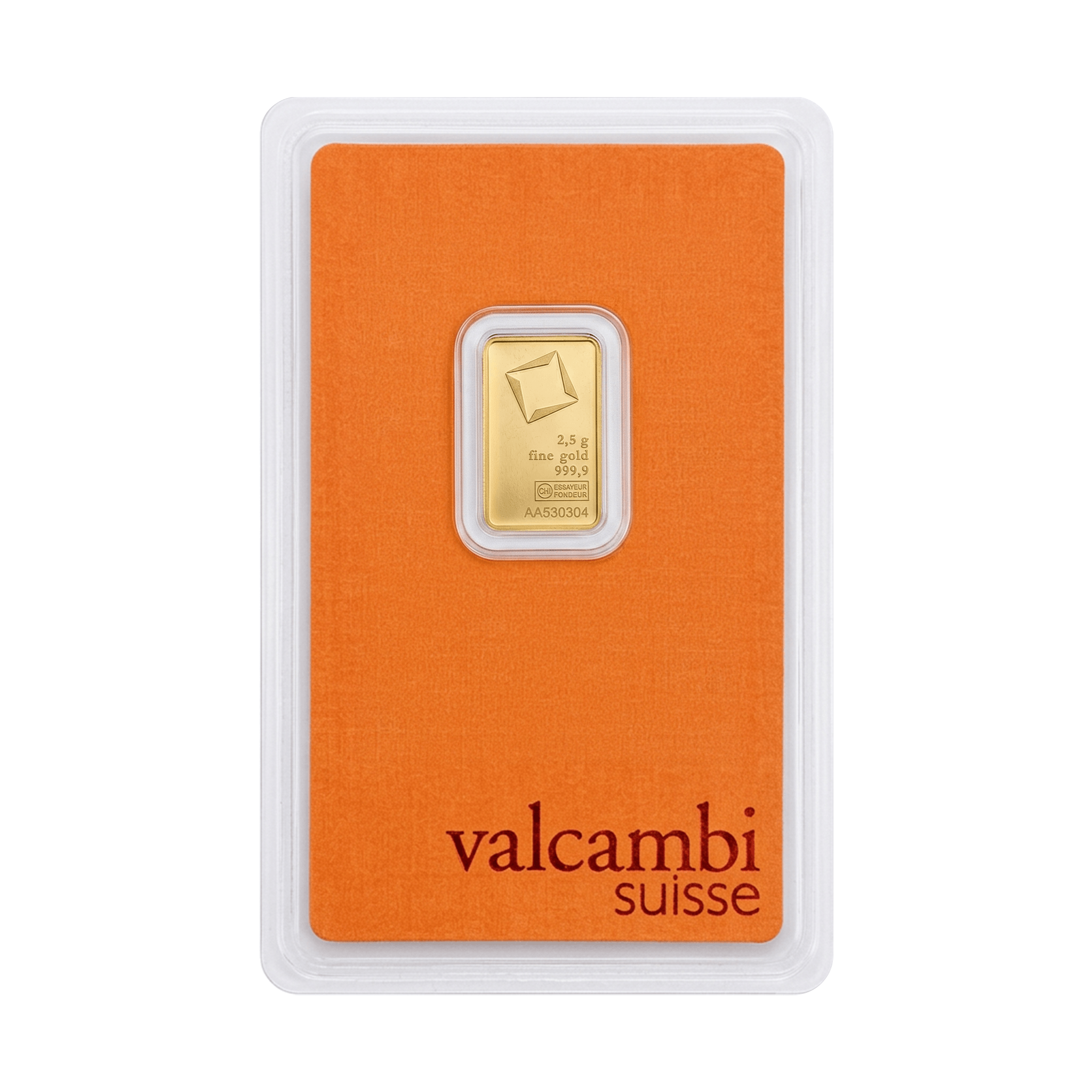 2.5 Gram Valcambi Swiss Gold Bar
