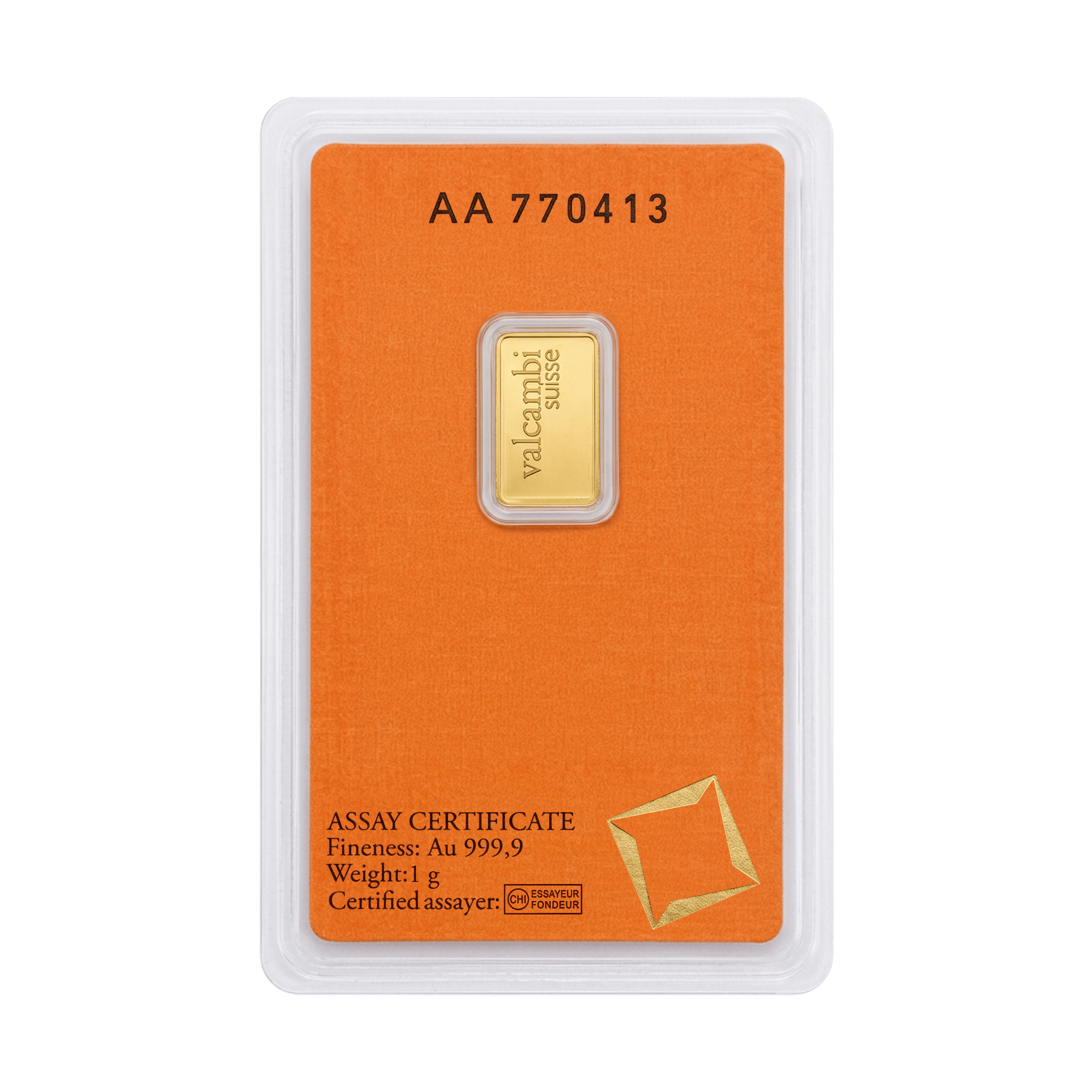 1 Gram Valcambi Swiss Gold Bar
