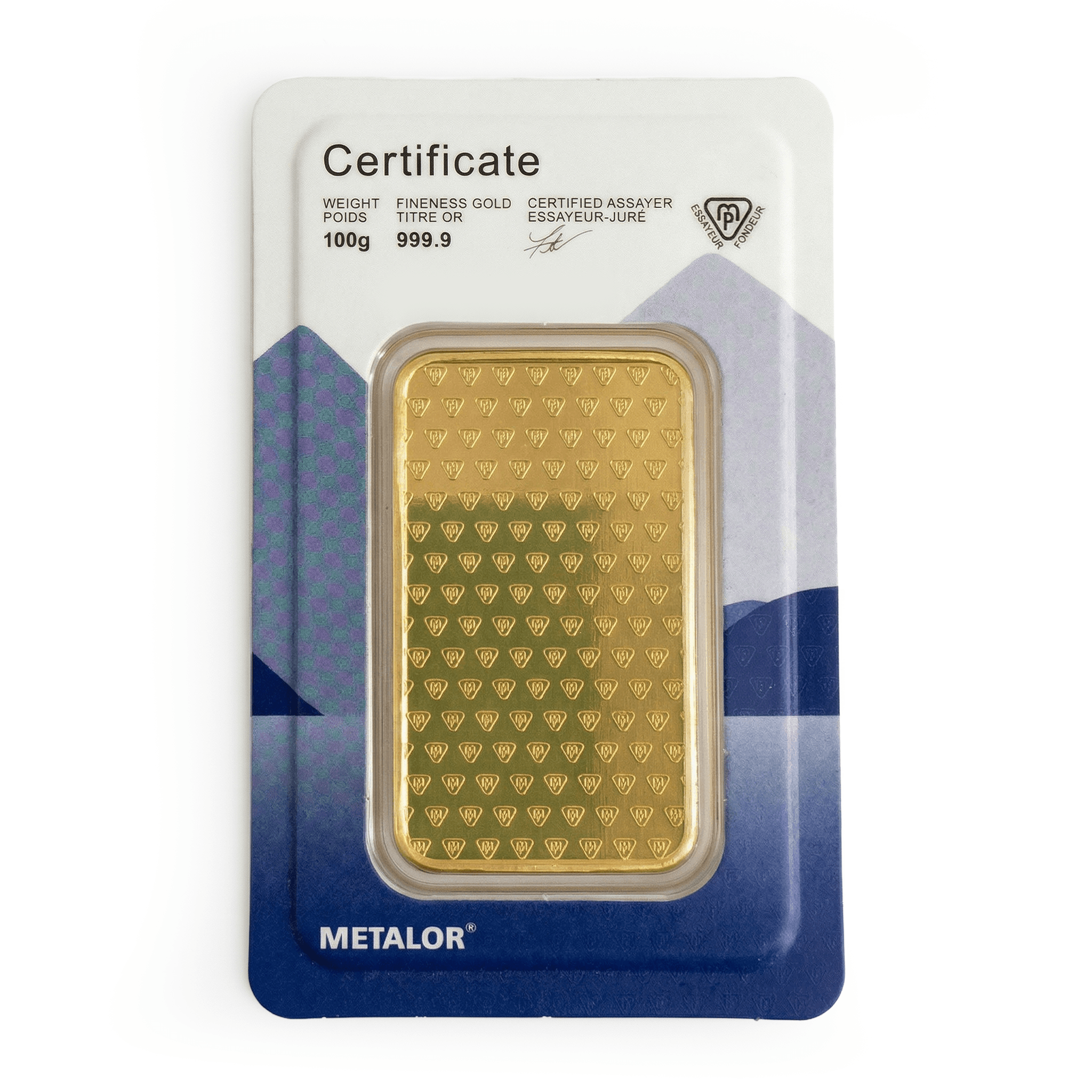 100 Gram Metalor Swiss Gold Bar