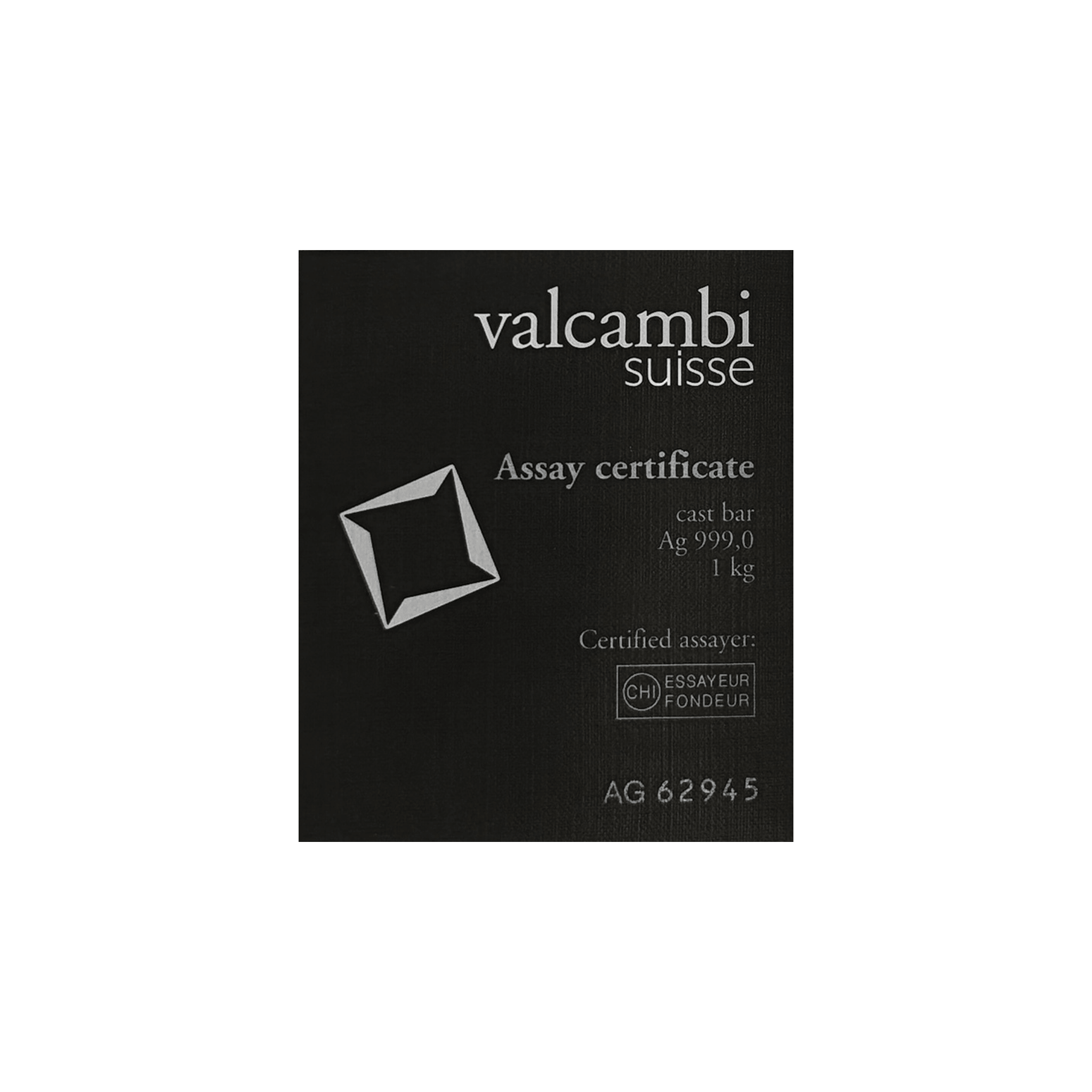 1 Kg Valcambi Swiss Silver Bar