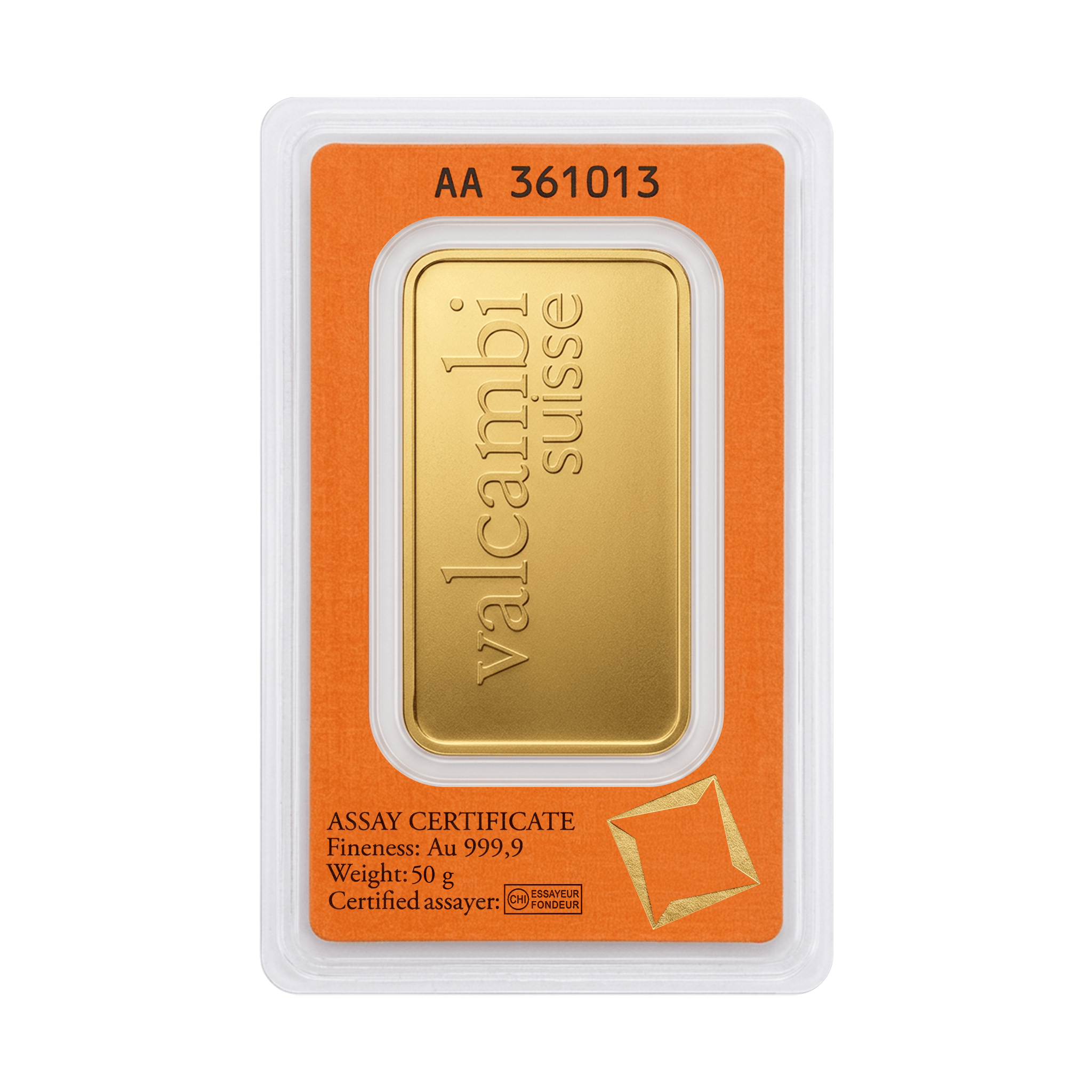 50 Gram Valcambi Swiss Gold Bar