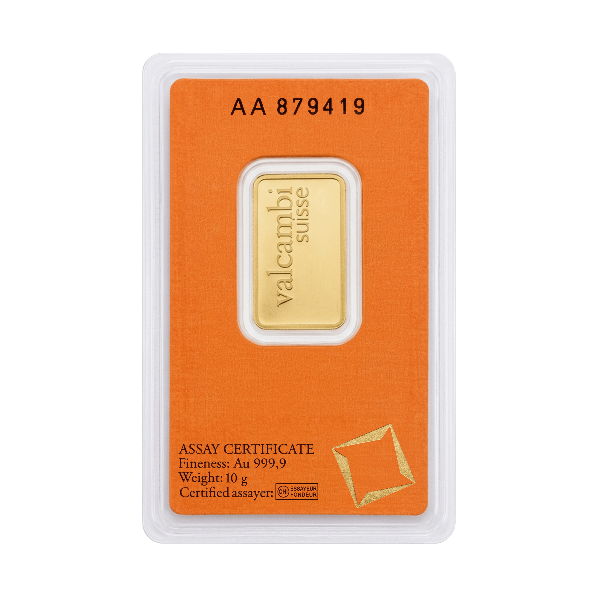10 Gram Valcambi Swiss Gold Bar